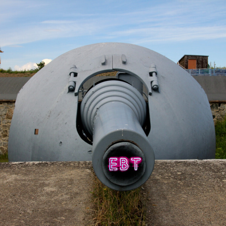 A down-the-barrel view of a massive, battleship-gray artillery piece protruding from the brick battlement of a fortress. From the black depths of the barrel shines a red neon 'EBT' sign.


Image:
Bjarne Henning Kvaale (modified)
https://commons.wikimedia.org/wiki/File:Oscarsborg_28cm_Krupp_cannon_4_-_panoramio.jpg

CC BY-SA 3.0
https://creativecommons.org/licenses/by-sa/3.0/deed.en
