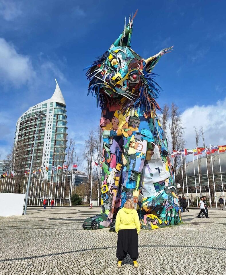 Iberian Lynx by Bordalo II in Lisbon, Portugal