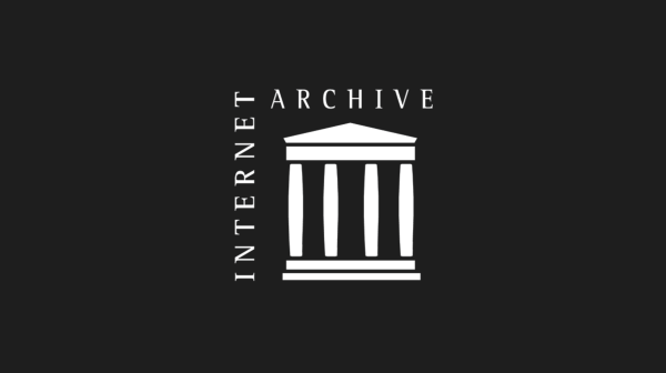 Internet Archive logo in white on a black background.