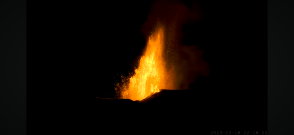 Screenshot of volcanic eruption