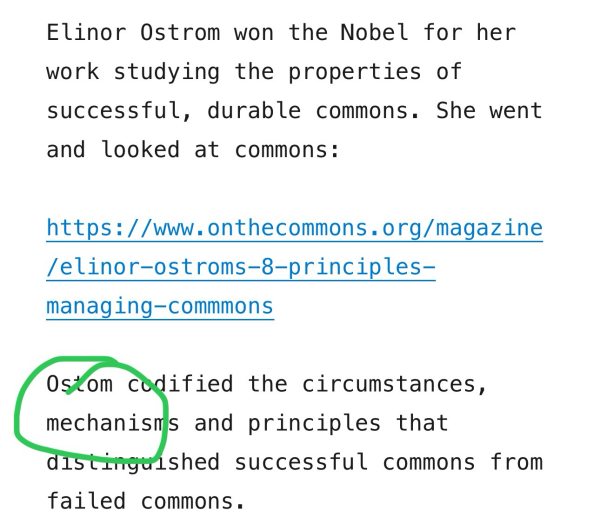 Screenshot showing typo “Ostom” for “Ostrom”
